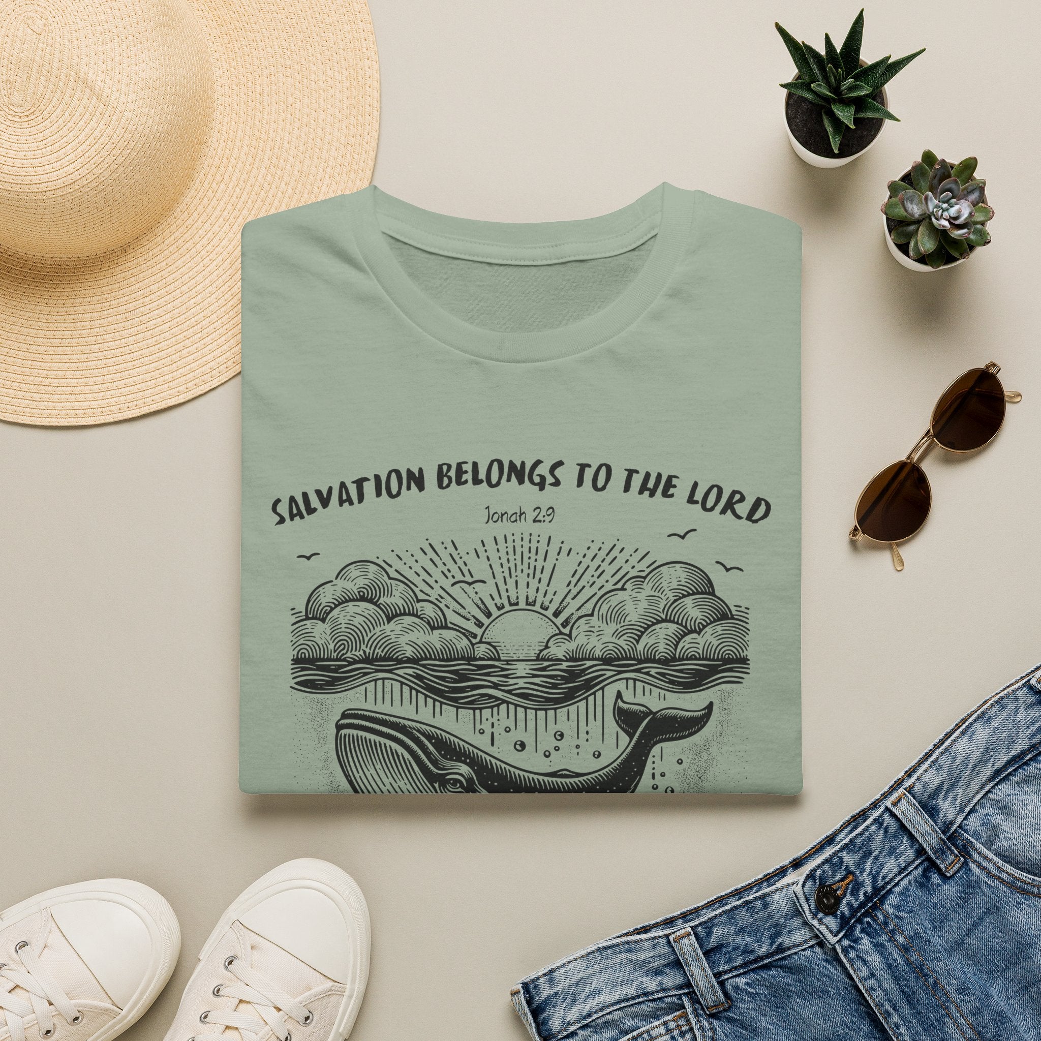 Salvation Belongs to the Lord Jonah 2_9 Bible Verse Shirt Gildan 64000 T-Shirt