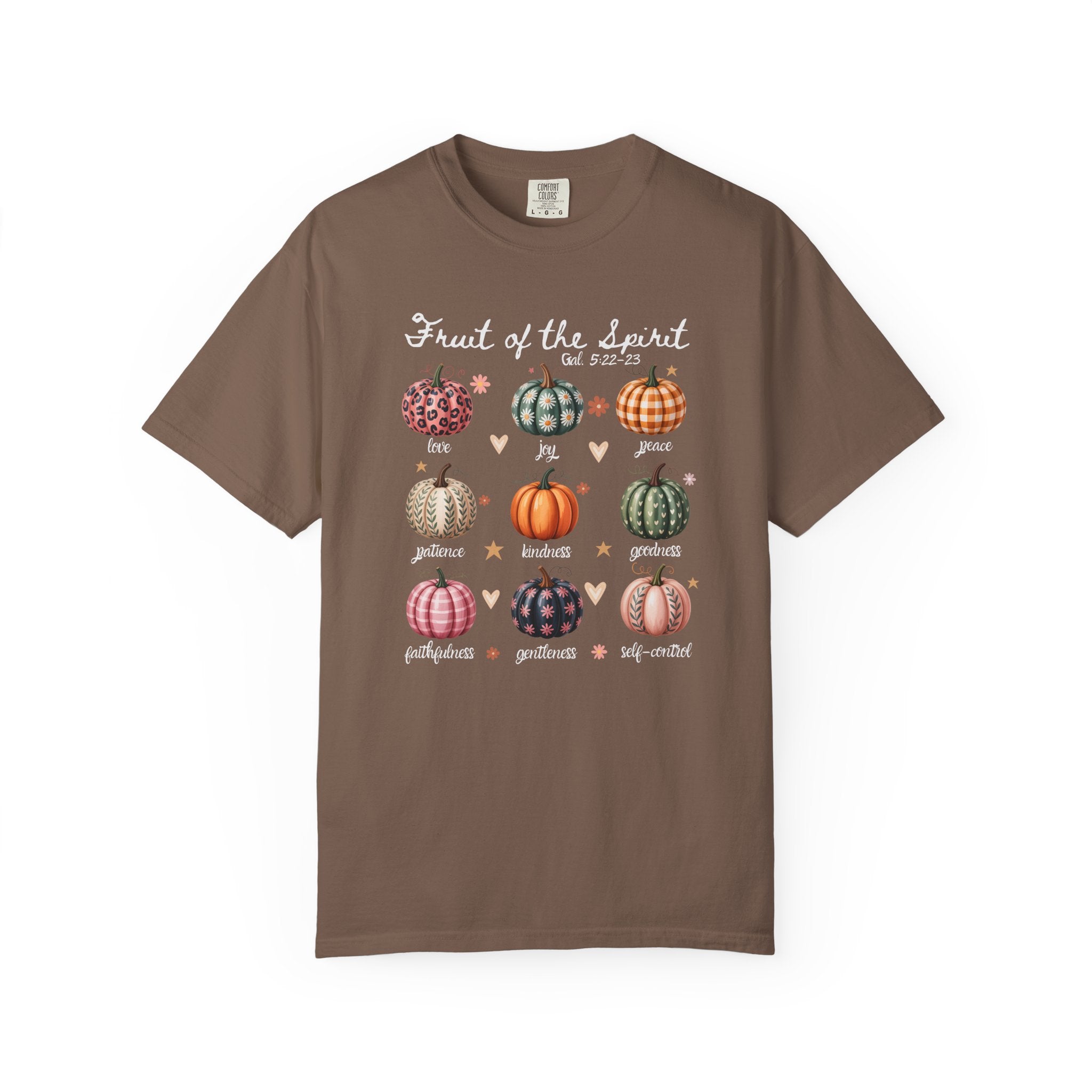 Fruit of the Spirit Fall Pumpkins Galatians 5 Bible Verse Shirt Comfort Colors T-shirt