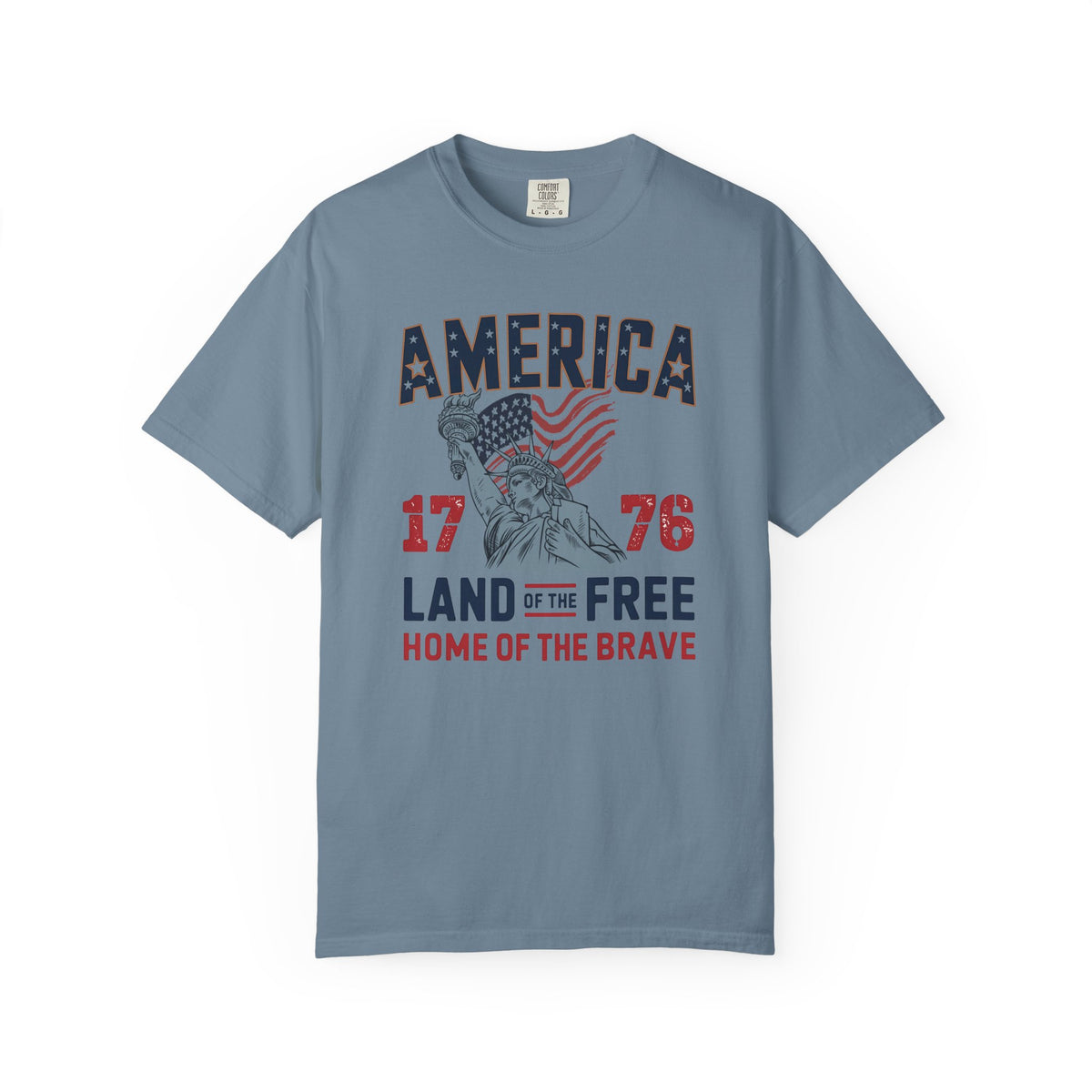 America 1776 Land of the Free Patriotic Tshirt - Comfort Colors 1717