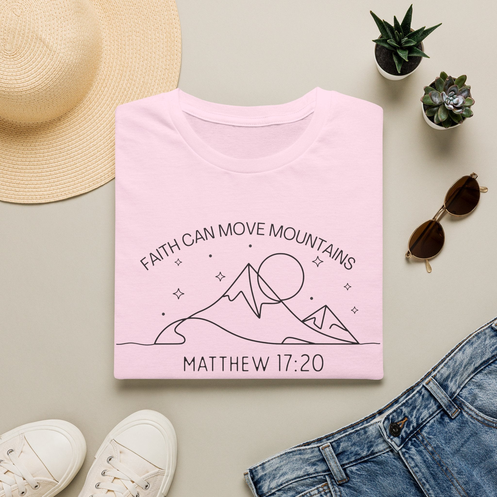 Faith Can Move Mountains Line Art Tshirt