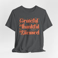 Grateful Thankful Blessed Falling Leaves - Bella Canvas 3001