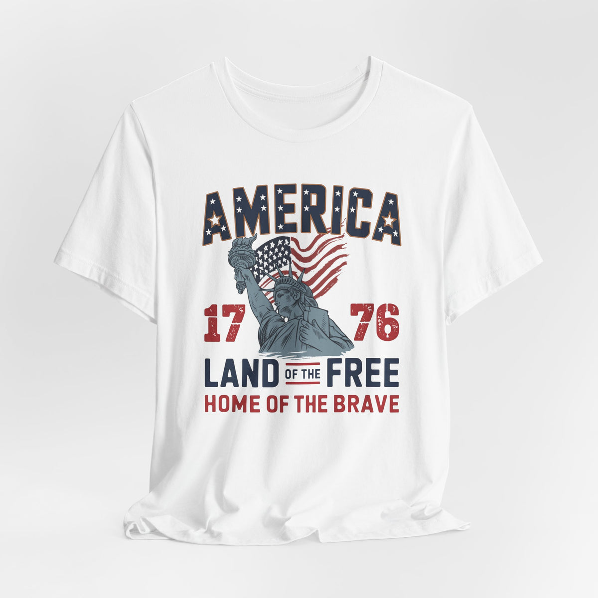 America 1776 Land of the Free Patriotic Tshirt - Bella Canvas 3001