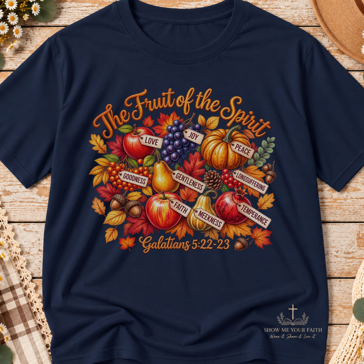 Fall Fruit of the Spirit Bible Verse Shirt - Soft Classic Tee