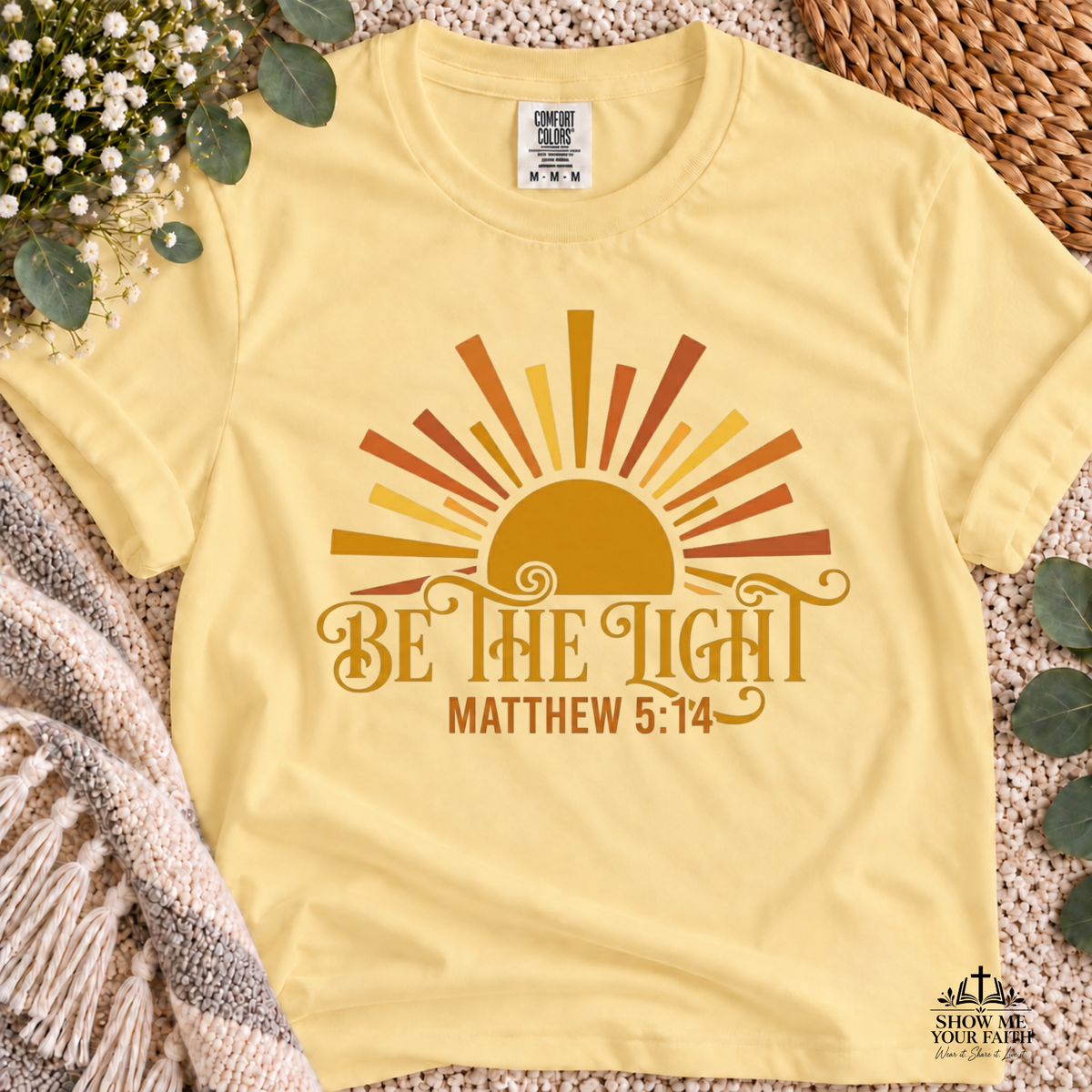 Be the Light Matthew 5_14 Bible Verse Shirt Comfort Colors T-shirt