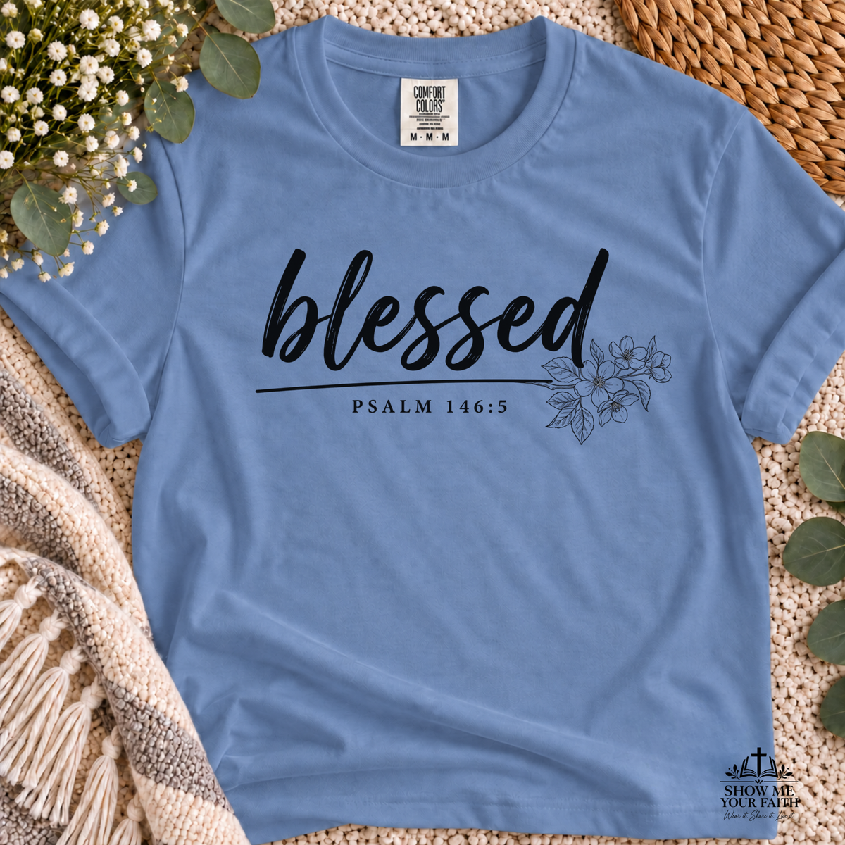 Blessed Floral Comfort Colors Tshirt