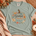 Grateful Thankful Blessed Floral Pumpkin - Comfort Colors 1717