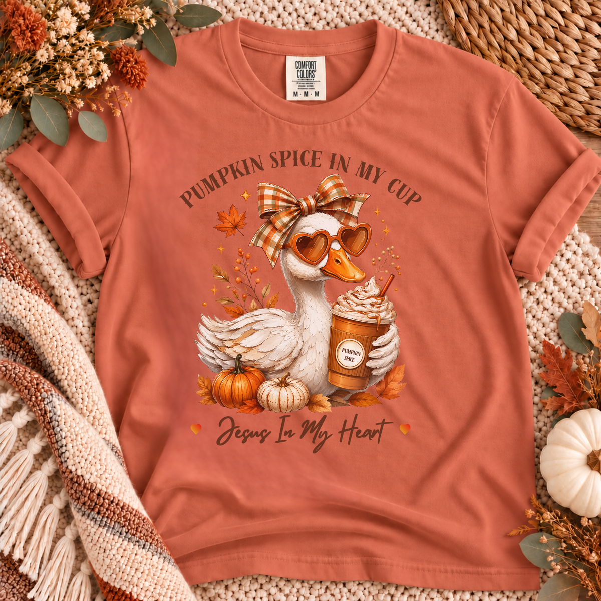 Pumpkin Spice In My Cup Jesus In My Heart Comfort Colors T-shirt